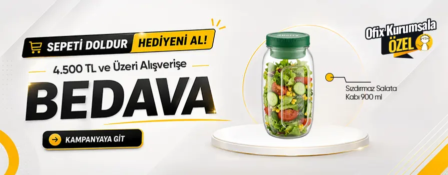 4.500 TL ve Üzeri Alışverişinize Sızdırmaz Salata Kabı 900 ml BEDAVA!