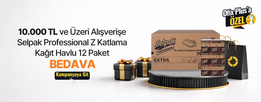 10.000 TL ve Üzeri Alışverişe Selpak Professional Extra Z Katlama Kağıt Havlu Çift Katlı 200 Yaprak - 12 Paket BEDAVA!