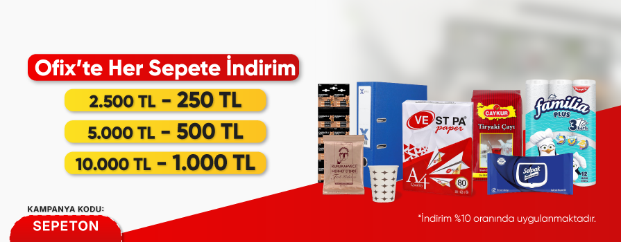 Sepette 2.500 TL ve Üzeri Alışverişe ANINDA %10 İNDİRİM!