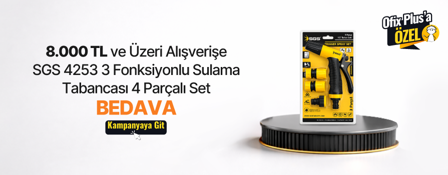 8.000 TL ve Üzeri Alışverişe 3 Fonksiyonlu Sulama Tabancası 4 Parça Set BEDAVA!