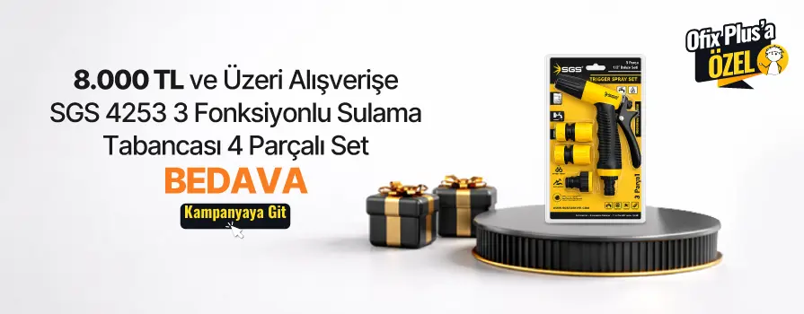 8.000 TL ve Üzeri Alışverişe 3 Fonksiyonlu Sulama Tabancası 4 Parça Set BEDAVA!