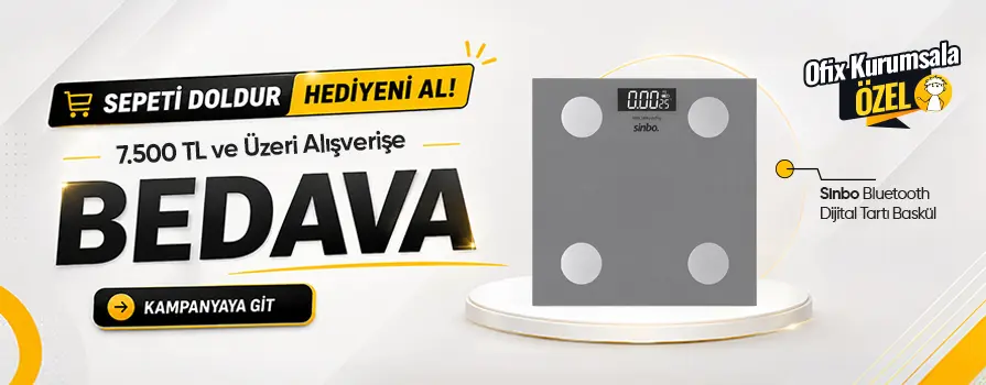 7.500 TL ve Üzeri Alışverişinize Sinbo Bluetooth Dijital Tartı Baskül BEDAVA!