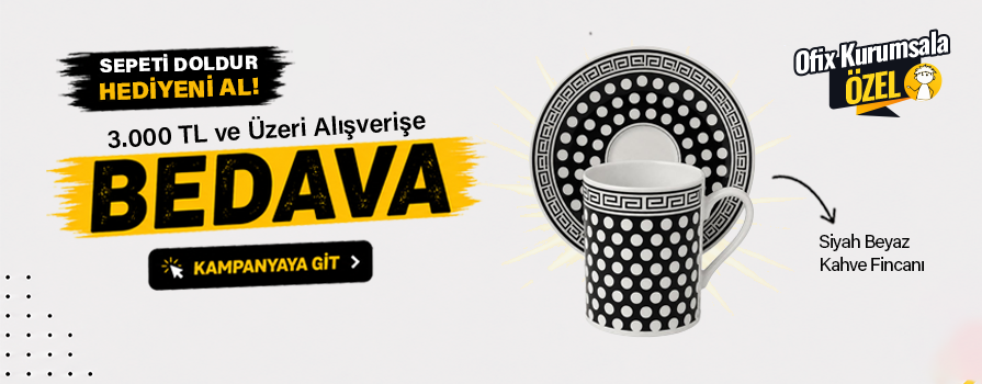 3.000 TL ve Üzeri Alışverişinize Siyah Beyaz Kahve Fincanı BEDAVA!