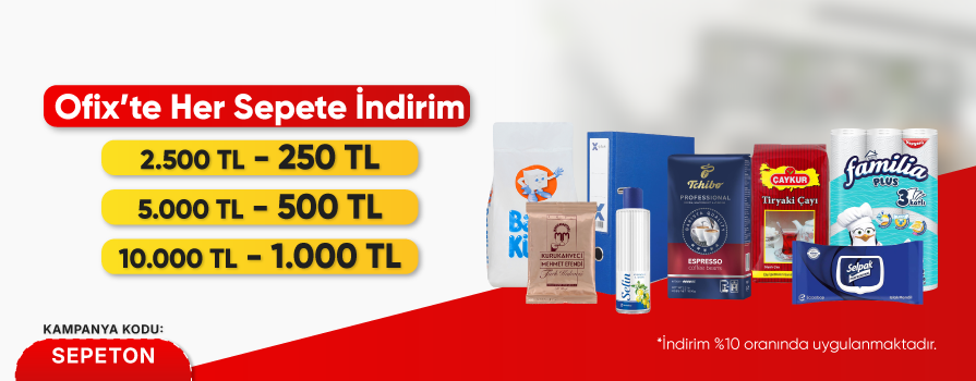 Sepette 2.500 TL ve Üzeri Alışverişe ANINDA %10 İNDİRİM!