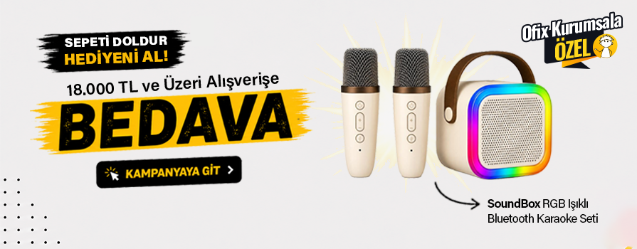 18.000 TL ve Üzeri Alışverişinize Işıklı Bluetooth Karaoke Seti (2 Mikrofonlu) BEDAVA!