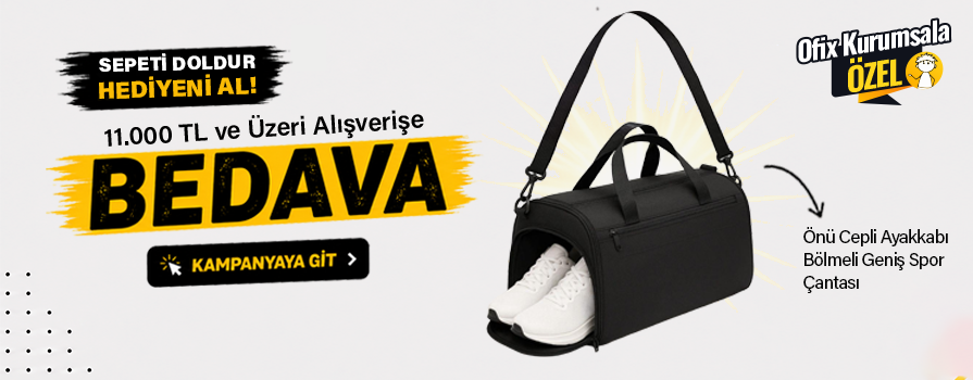 11.000 TL ve Üzeri Alışverişinize Önü Cepli Ayakkabı Bölmeli Geniş Spor Çantası BEDAVA!