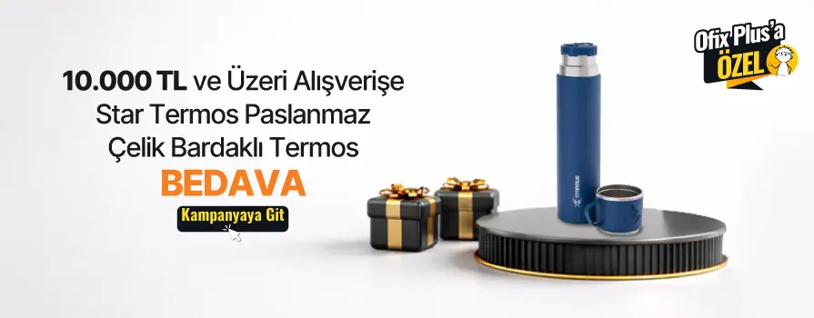 10.000 TL ve Üzeri Alışverişe Paslanmaz Çelik Bardaklı Termos BEDAVA!