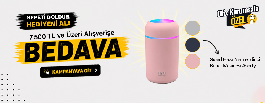 7.500 TL ve Üzeri Alışverişinize Hava Nemlendirici Karışık Renkler BEDAVA!