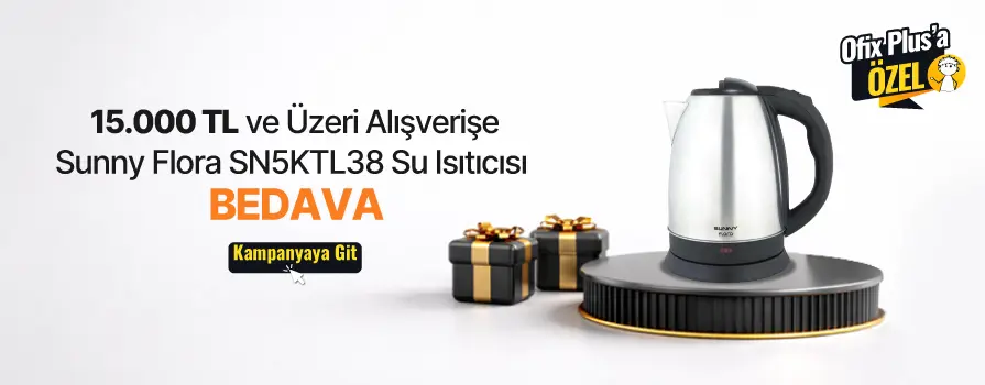 15.000 TL ve Üzeri Alışverişe Sunny Flora Su Isıtıcısı BEDAVA!