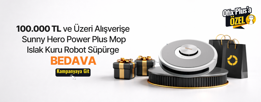 100.000 TL ve Üzeri Alışverişe Sunny Hero Power Plus Mop Islak Kuru Robot Süpürge - Beyaz BEDAVA!