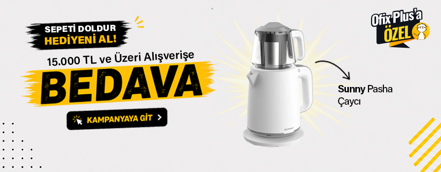 15.000 TL ve Üzeri Alışverişinize Sunny Pasha Çaycı - Beyaz / Gri BEDAVA!