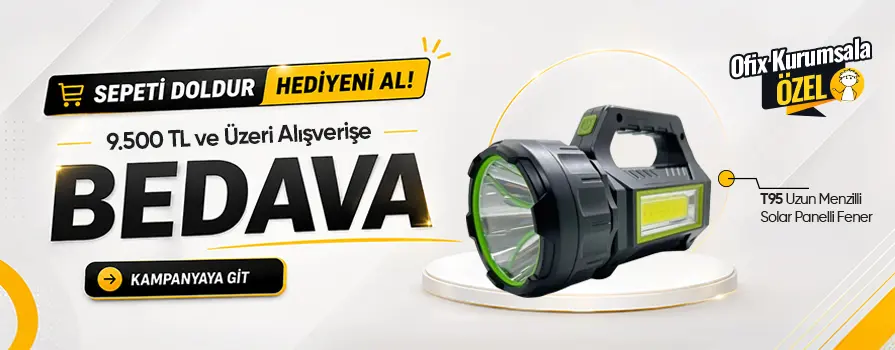 9.500 TL ve Üzeri Alışverişinize Uzun Menzilli Solar Panelli Fener BEDAVA!