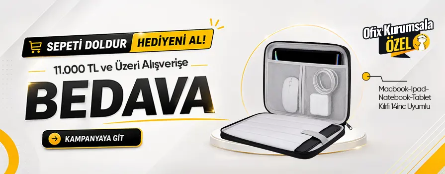 11.000 TL ve Üzeri Alışverişinize Macbook-Ipad-Natebook-Tablet Kılıfı 14inc BEDAVA!