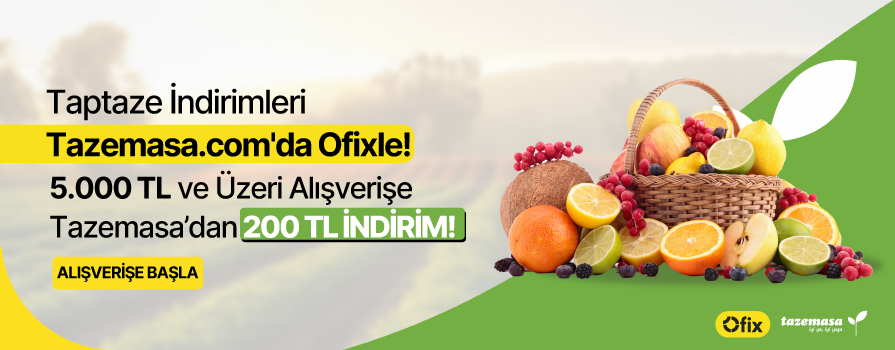 5.000 TL ve Üzeri Alışverişe Taze Masa’da 200 TL İNDİRİM FIRSATI !