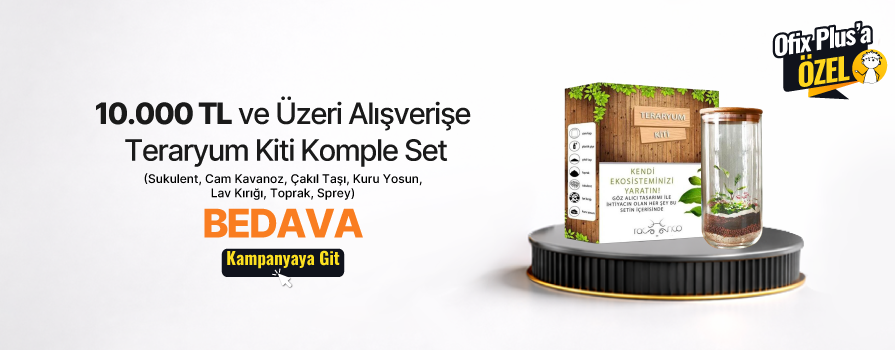 10.000 TL ve Üzeri Alışverişinize Teraryum Kiti Komple Set Cam Kavanoz Başlangıç Seviyesi BEDAVA!