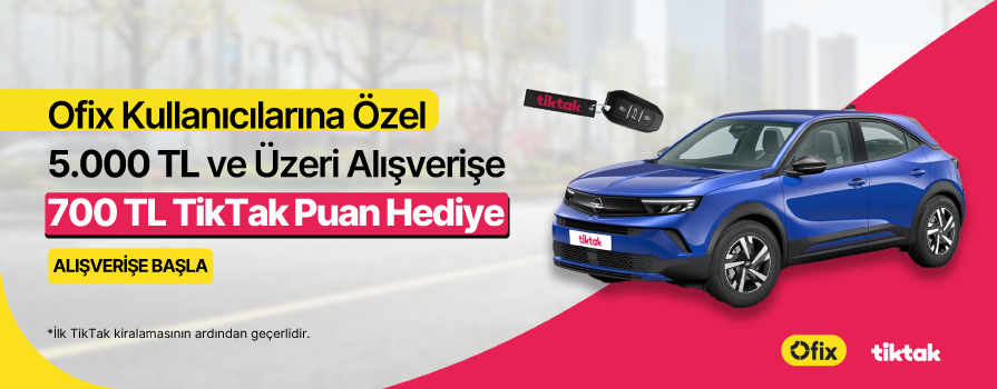 5.000 TL ve Üzeri Alışverişe 700 TL TikTak Puan HEDİYE!