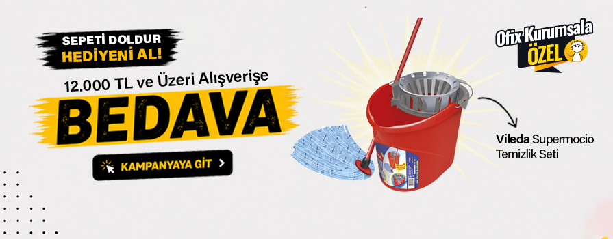 12.000 TL ve Üzeri Alışverişinize Vileda Supermocio Temizlik Seti BEDAVA!