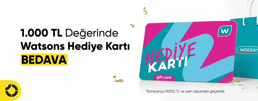 Haziran Ayı’nda 19.000 TL ve Üzeri Alışverişe 1.000 TL Değerinde WATSONS Hediye Kartı Bedava!!