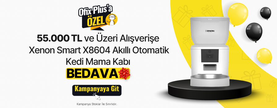55.000 TL ve Üzeri Alışverişe Xenon Smart X8604 Akıllı Otomatik Kedi Mama Kabı - Beyaz BEDAVA!