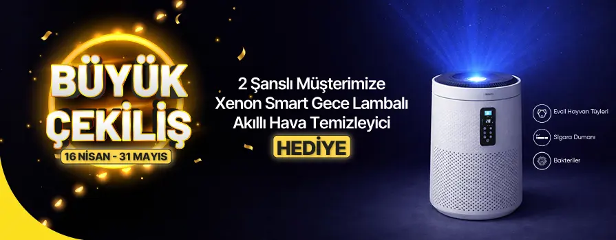 1.000 TL ve Üzeri Alışverişinize Xenon Smart Gece Lambalı Akıllı Hava Temizleyici KAZANMA ŞANSI !