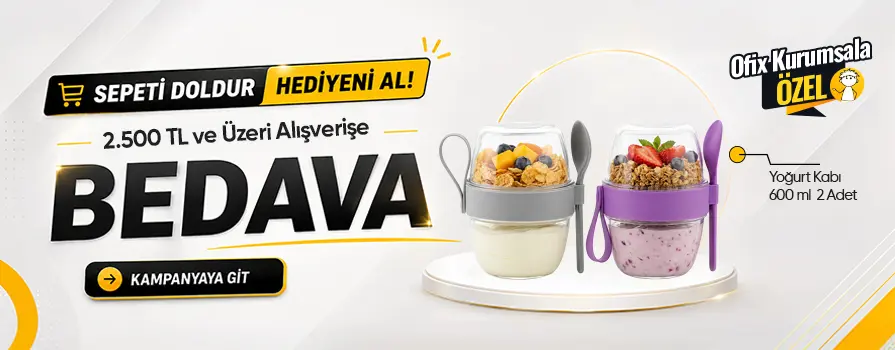 2.500 TL ve Üzeri Alışverişinize Yoğurt Kabı 600 ml - 2 Adet BEDAVA!