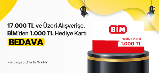 17.000 TL ve Üzeri Alışverişe 1.000 TL Değerinde BİM Hediye Kartı BEDAVA! HERO