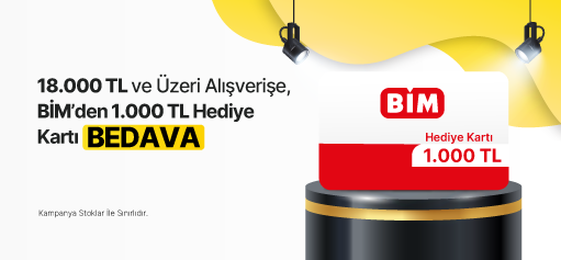 18.000 TL ve Üzeri Alışverişe 1.000 TL Değerinde BİM Hediye Kartı BEDAVA!HERO