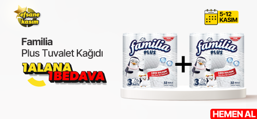 OfixPlus Müşterilerine Özel 1 Familia Plus Tuvalet Kağıdı Üç Katlı 171 Yaprak Alana Familia Plus Tuvalet Kağıdı Üç Katlı HERO