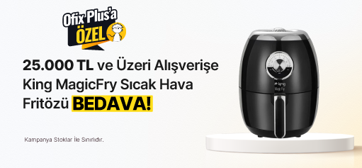 25.000 TL ve Üzeri Alışverişe King KYF25 MagicFry Sıcak Hava Fritözü - Siyah BEDAVA!!