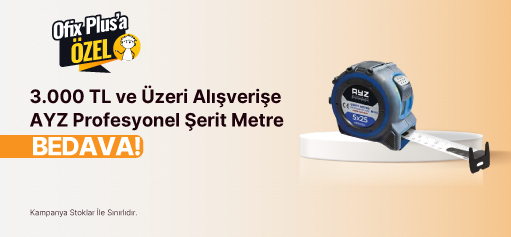 3.000 TL Ve Üzeri Alışverişlerde Q16130 AYZ 5 m x 25 mm Profesyonel Korumalı Şerit Metre BEDAVA!