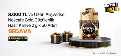 8.000 TL ve Üzeri Alışverişe Nescafe Gold Çözülebilir Hazır Kahve 2 g x 50 Adet BEDAVA!HERO