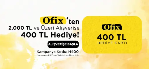 Hafta Sonu yapılacak 2.000 TL ve üzeri Alışverişe Ofix’ten 400 TL Hediye Çeki Kazanma Fırsatı!