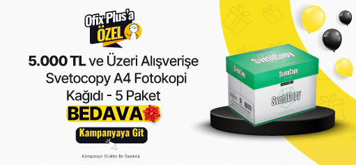 5.000 TL ve Üzeri Alışverişe Svetocopy A4 Fotokopi Kağıdı 80 g/m² 500 Yaprak x 5 Paket BEDAVA!HERO