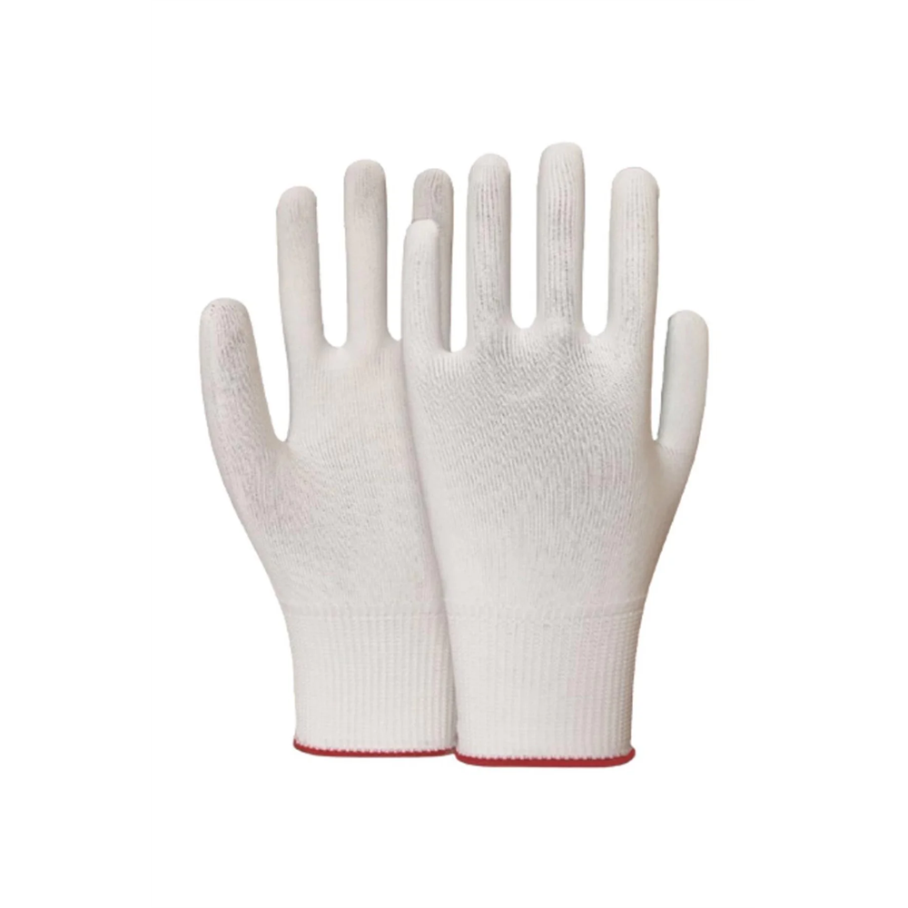 Beybi Polyester Örgü Kasiyer Eldiveni 5 Çift Hafif ve Esnek Koruyucu İş Eldiveni BEYAZ STD