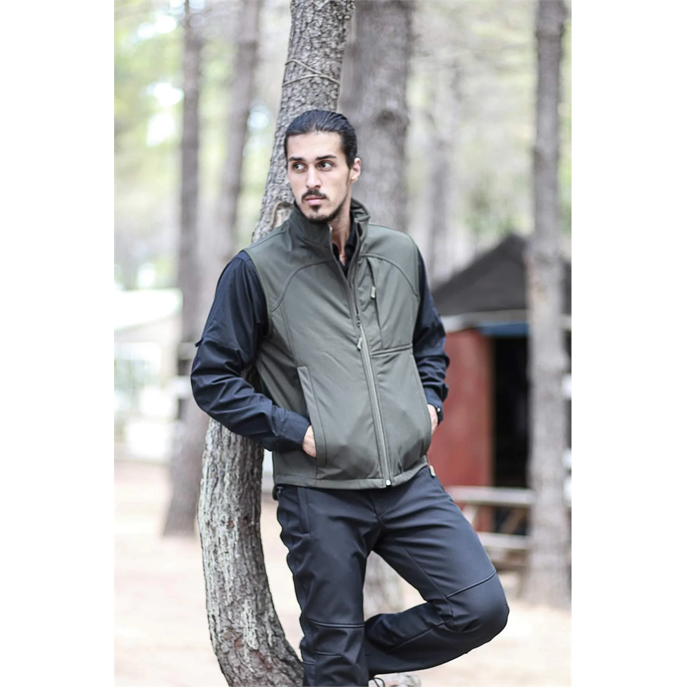 Fiyort FY82 Kenai Softshell Yelek – Rüzgar Geçirmez, Su İtici ve Nefes Alabilir Outdoor Yelek HAKİ XL