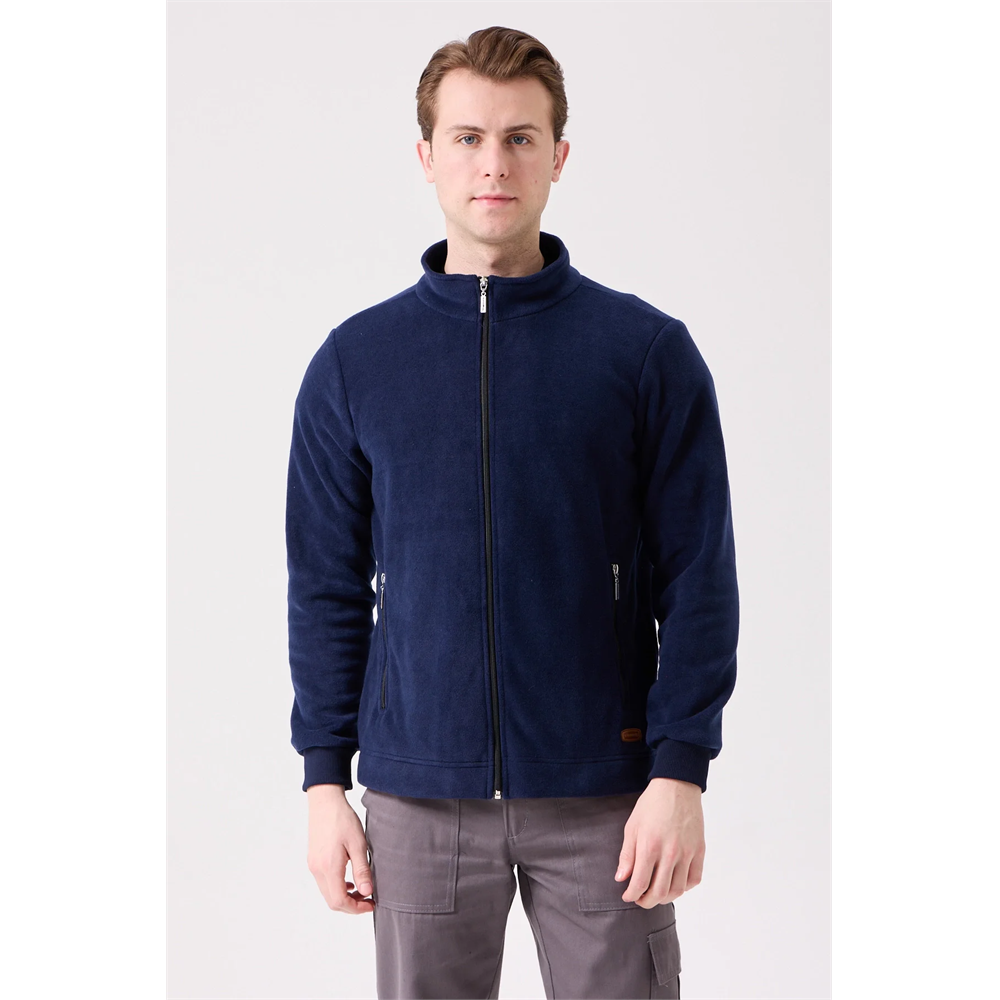 Galanthus Polar Mont Erkek Fermuarlı Sıcak Tutan Rahat ve Dayanıklı Kışlık Ceket LACİVERT 3XL