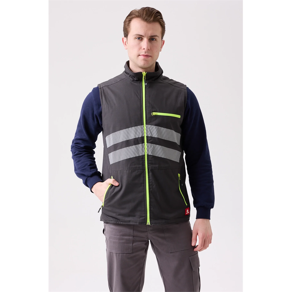 Salix İş ve Outdoor Yelek - Suya Dayanıklı, Hafif, Fonksiyonel Cepli FÜME 2XL