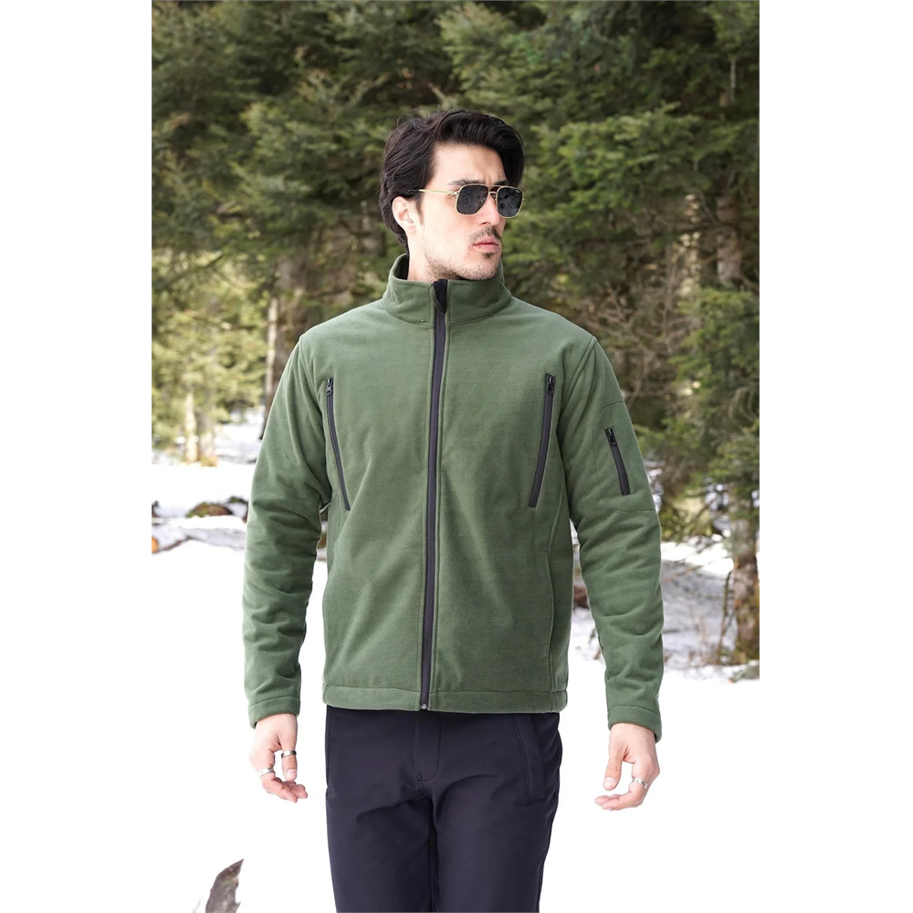 Fiyort FY68 Tundra Polar Mont Su Geçirmez, Fonksiyonel Cepli Outdoor Ceket HAKİ M