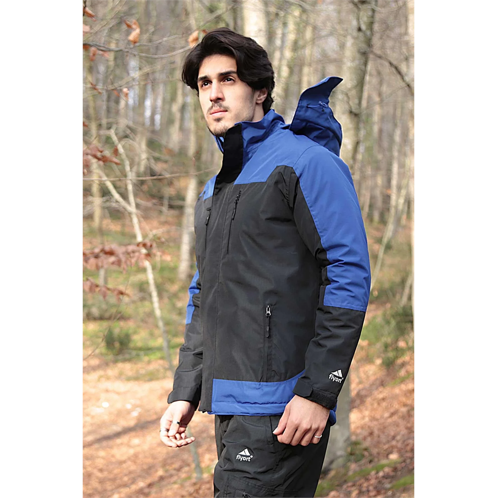 Fiyort FY 163 Naroy Mont – Su Geçirmez, Nefes Alabilen, Kapitone Astar SAXMAVİ-SİYAH 2XL