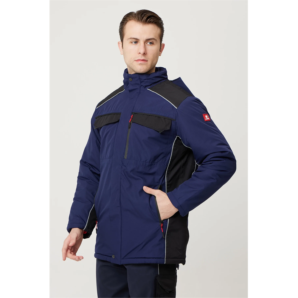 Allium Ripstop Parka - Su ve Rüzgar Geçirmez, Dayanıklı ve Soğuk Havalara Uygun LACİVERT-SİYAH 3XL