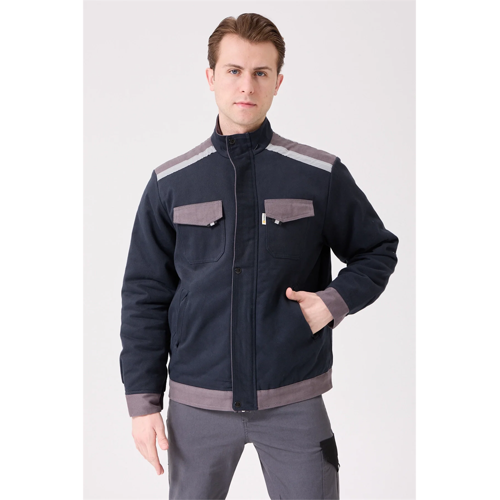 Blaze Kışlık Mont Soğuk Hava Koşullarına Dayanıklı İş Tipi Dış Giyim LACİVERT-GRİ XL