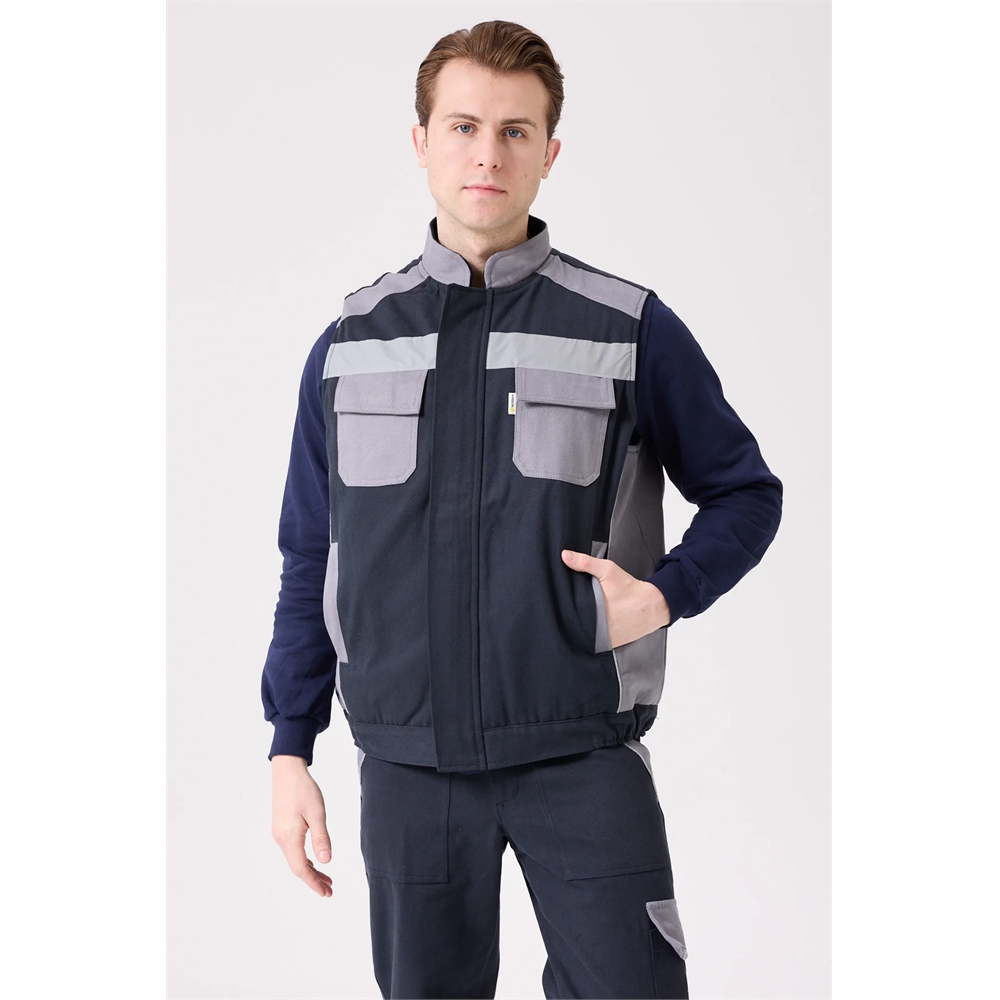 Urtica Kışlık İş ve Outdoor Yelek - Sıcak Tutucu, Suya Dayanıklı LACİVERT-GRİ M