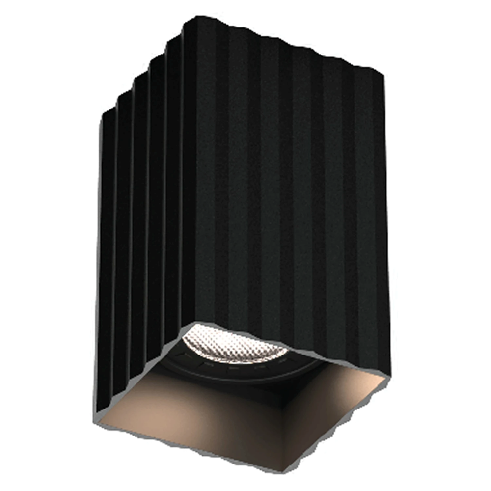 Jupiter Kare Sıva Üstü Sabit Spot JC080 B Siyah