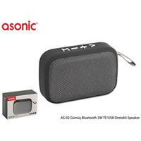 Asonic AS-02 Gümüş Bluetooth 3W TF-USB Destekli Speaker