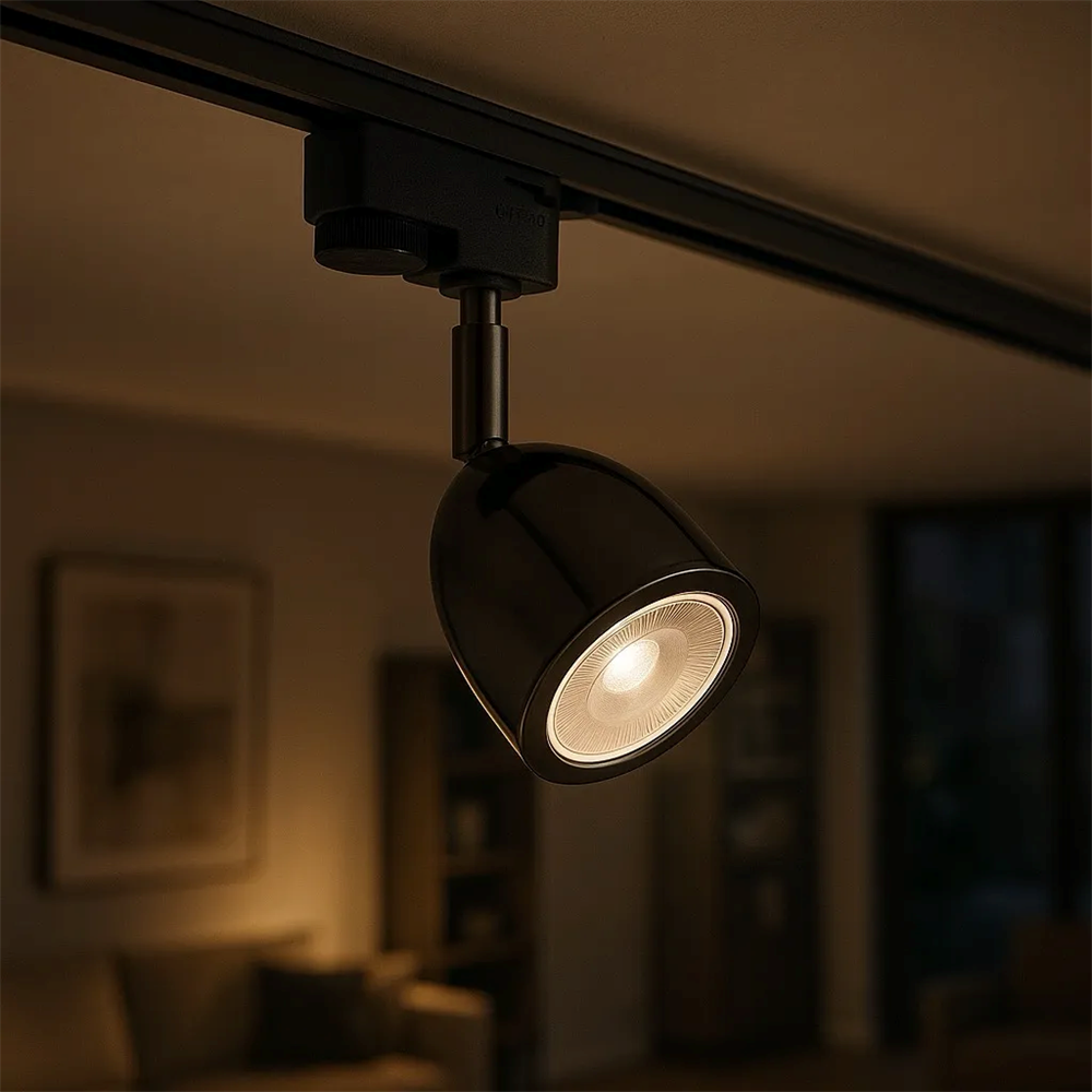 Modesco Belmopan Monofaze Soketli Yuvarlak Ray Spot Siyah