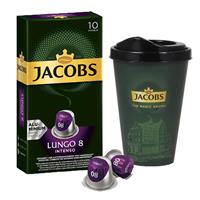 Jacobs Lungo 8 Intenso Nespresso Uyumlu Kapsül Kahve 10 Adet 2 Paket Alana x Jacobs Mug 400 ml Hediye