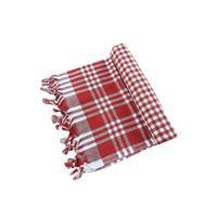 170x170 Pötikare Yer Sofra Bezi Piknik Masa Örtüsü Saçaklı Kırmızı