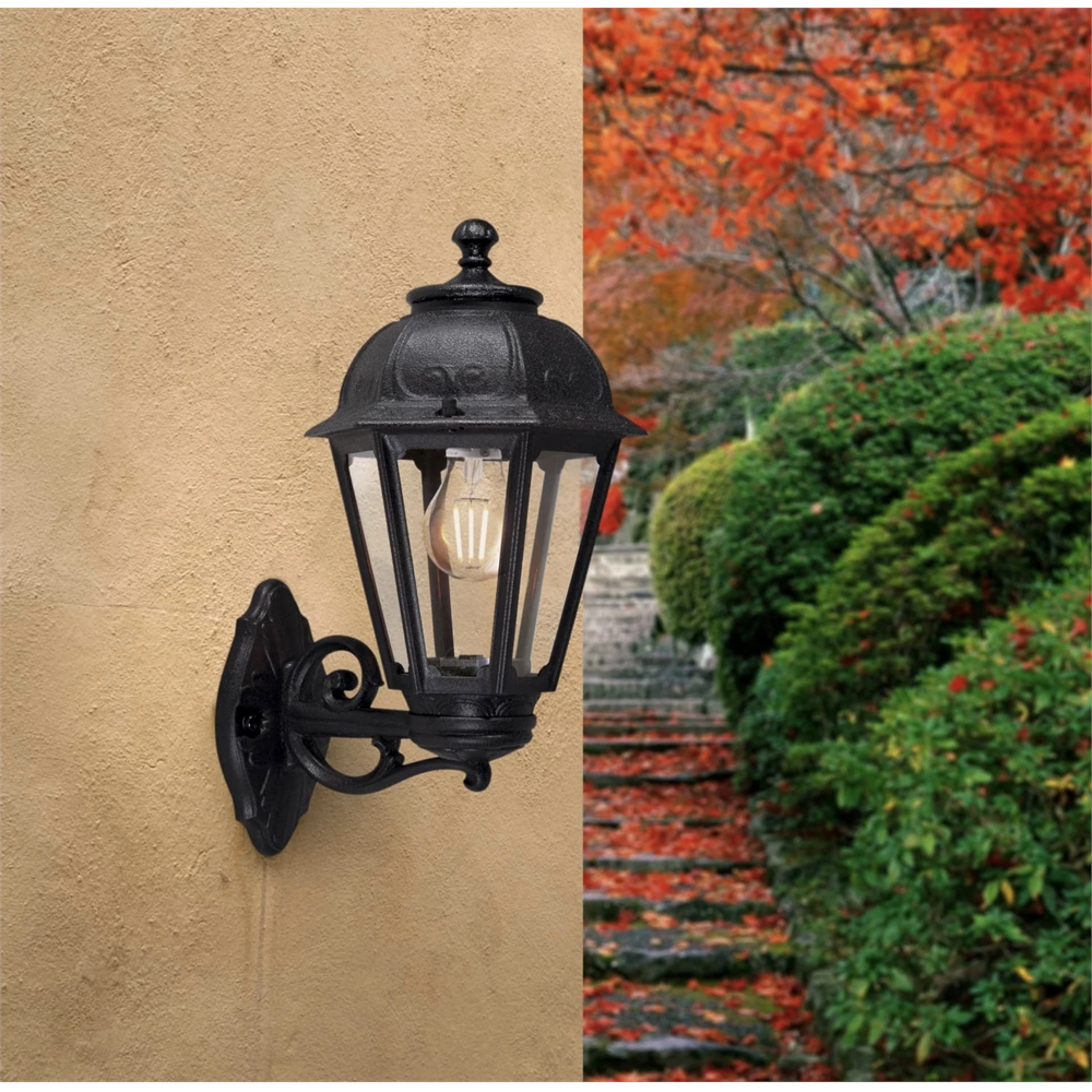 Fumagalli Bisso-Salem Siyah Bahçe Duvar Aplik E27 Siyah