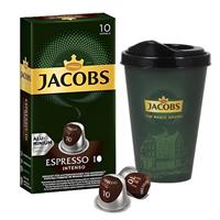 Jacobs Espresso 10 Intenso Nespresso Uyumlu Kapsül Kahve 10 Adet 2 Paket Alana x Jacobs Mug 400 ml Hediye