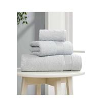 3 lü Banyo Havlusu Seti Pamuklu Ritim Açık Gri